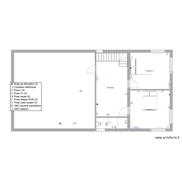 antoine léo 1er etage pc. Plan de 5 pièces et 113 m2