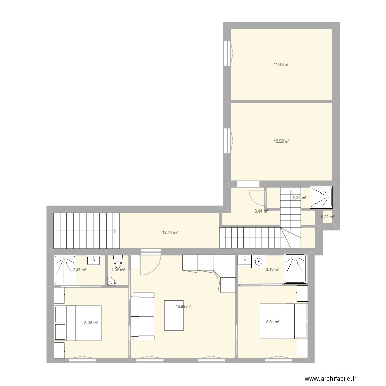 st maurice r0 f3. Plan de 12 pièces et 82 m2