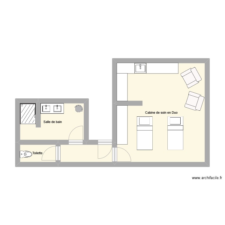 institut anelyse etage . Plan de 4 pièces et 40 m2