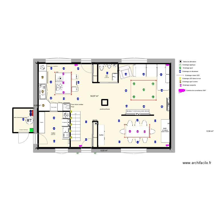 festigny MOI RDC CAMÉRA. Plan de 12 pièces et 69 m2