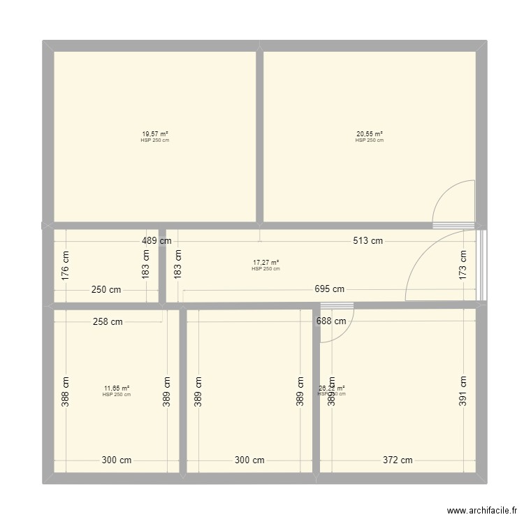 fateh. Plan de 5 pièces et 95 m2