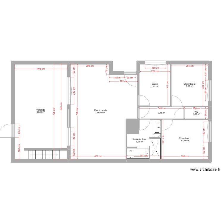 Projet 3 - Rez de chausse - Maison 60 Saint Louis. Plan de 9 pièces et 102 m2