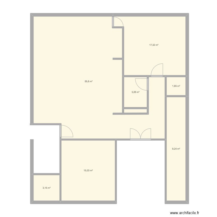 Hauteville avant tvx. Plan de 7 pièces et 105 m2