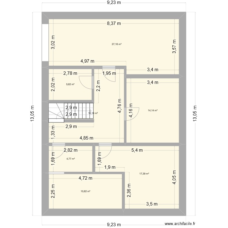 villa sous sol. Plan de 7 pièces et 96 m2