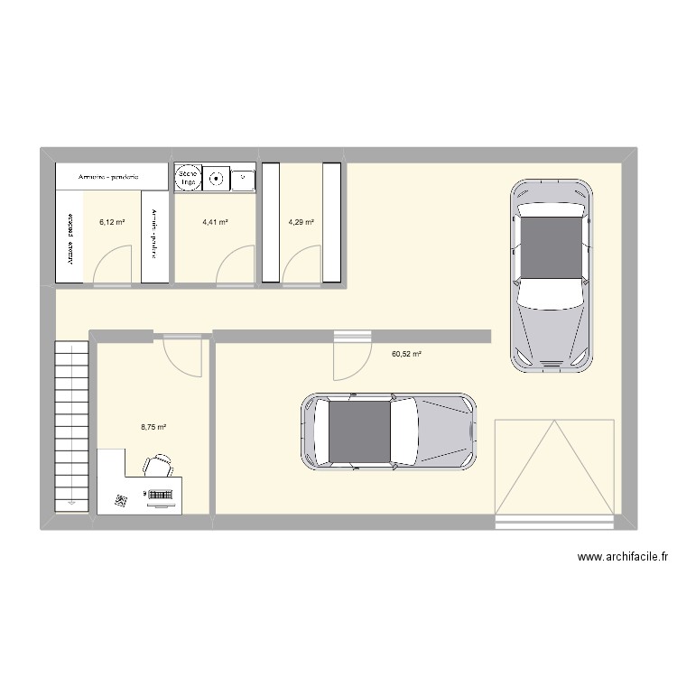 TREMBLAY SS. Plan de 5 pièces et 84 m2