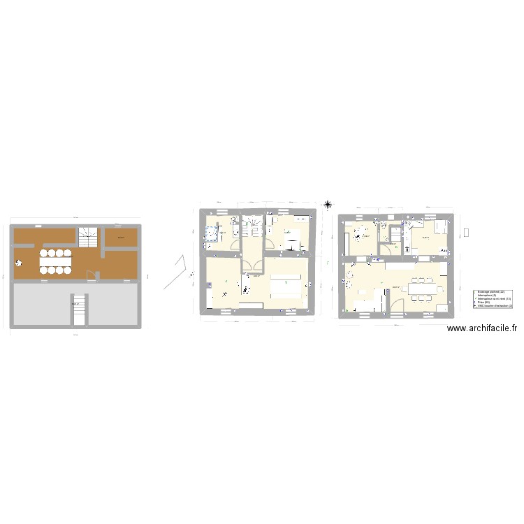 maison Rayssac modif elec. Plan de 10 pièces et 226 m2