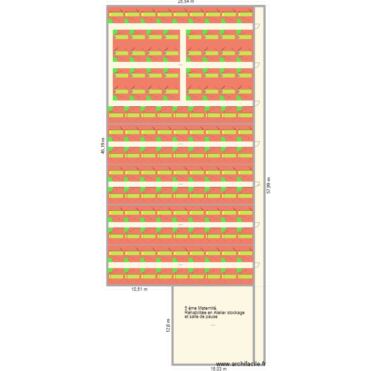 Plan Mater Porciniere 2024. Plan de 7 pièces et 1280 m2