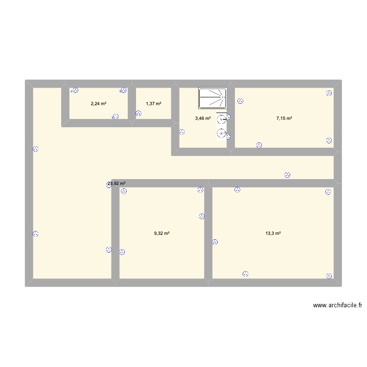 Elec. Plan de 7 pièces et 61 m2