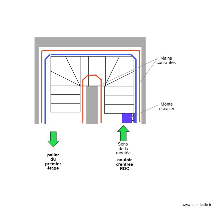 GALEY escalier Existant. Plan de 0 pièce et 0 m2