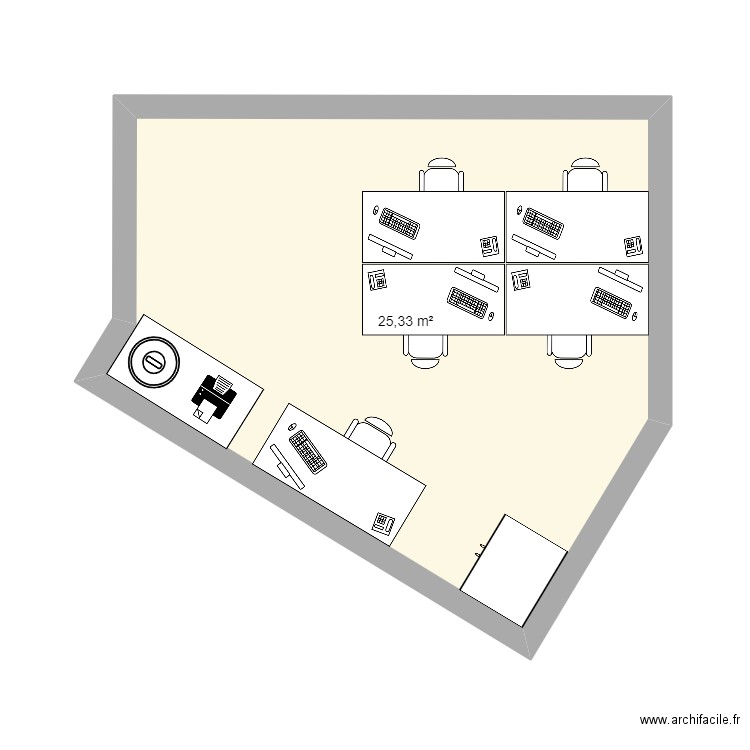 Bureau RB. Plan de 1 pièce et 25 m2