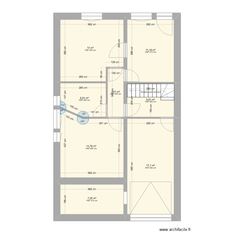 SOUS SOL. Plan de 8 pièces et 79 m2