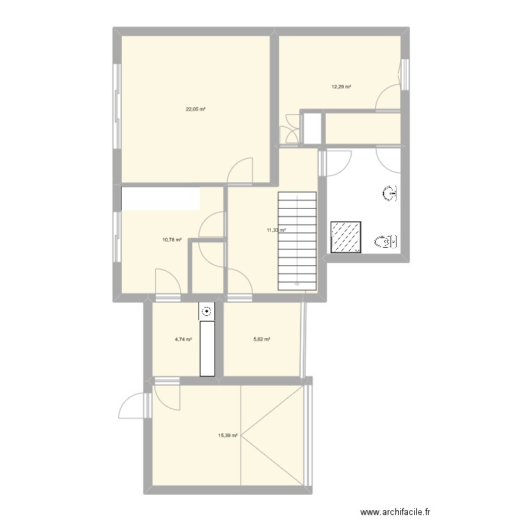 PLAN ACTUEL. Plan de 13 pièces et 152 m2