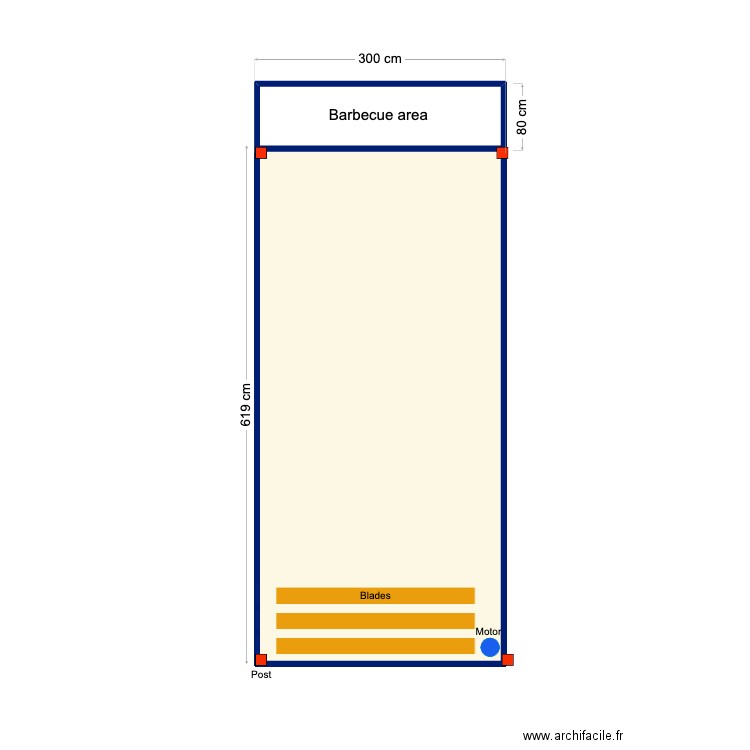 Stockman . Plan de 2 pièces et 20 m2