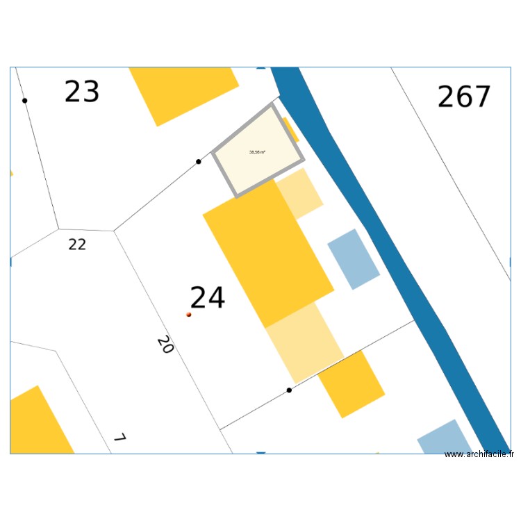 Base Extension. Plan de 1 pièce et 39 m2