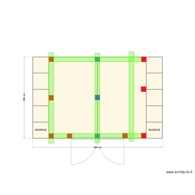 Poulailler - VUE DESSUS. Plan de 12 pièces et 10 m2