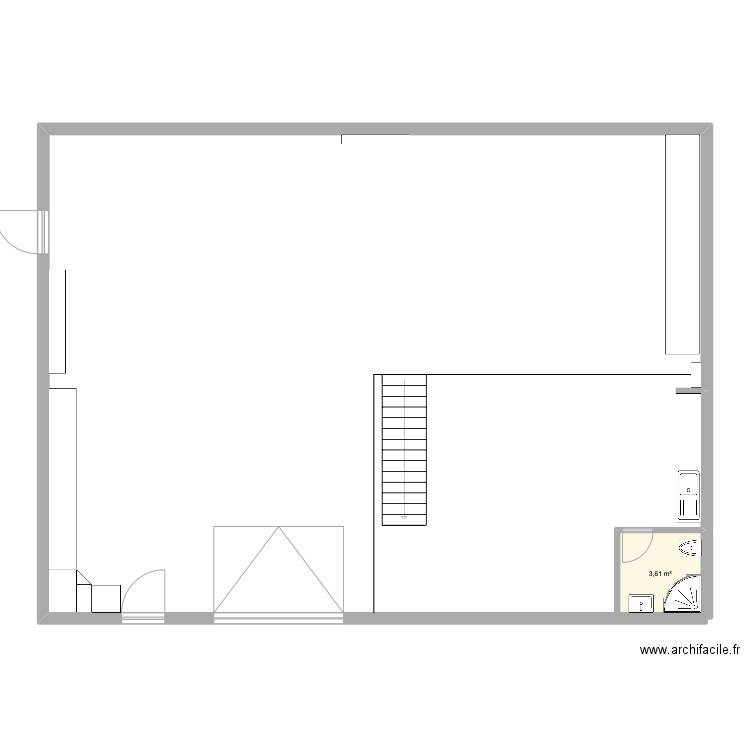 garage. Plan de 1 pièce et 4 m2