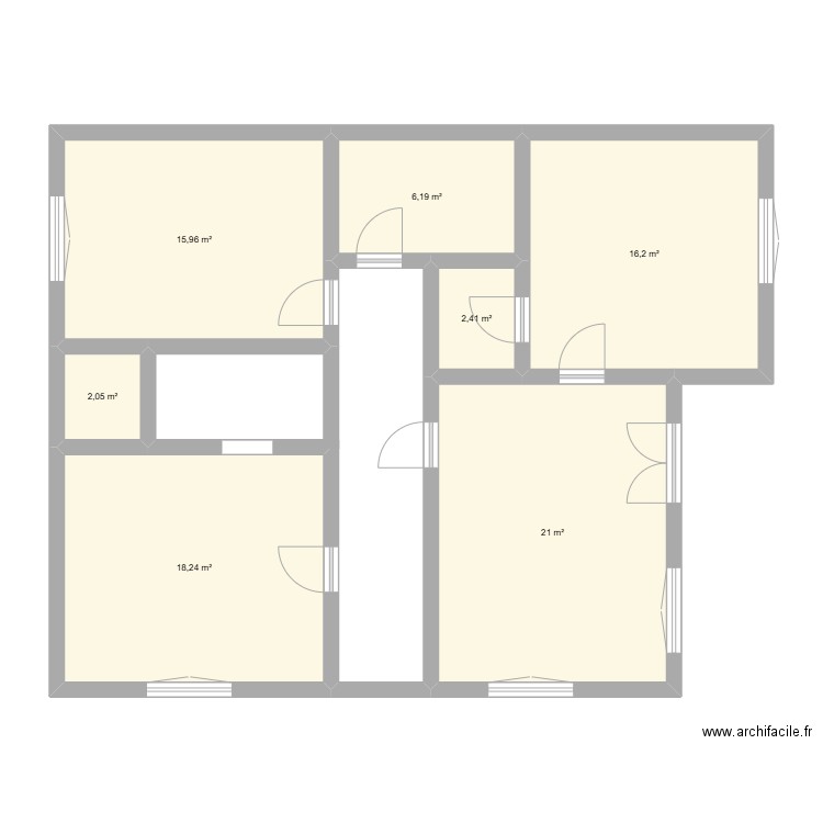 Appartement . Plan de 7 pièces et 82 m2