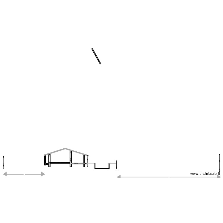 coupe maison toit et piscine et limites extention. Plan de 0 pièce et 0 m2