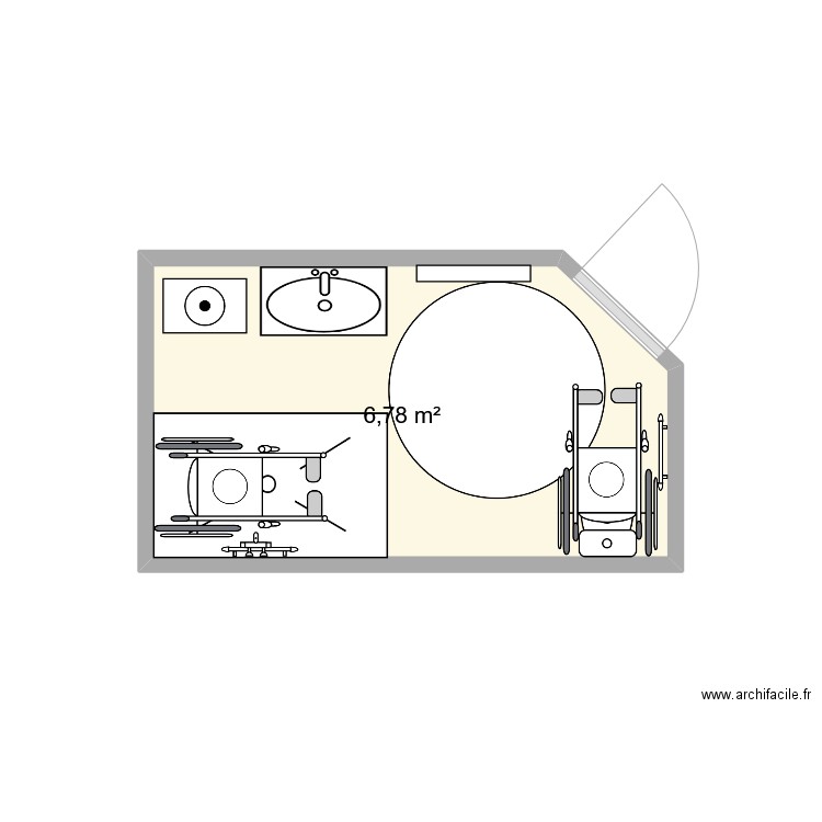 Mertz. Plan de 1 pièce et 7 m2