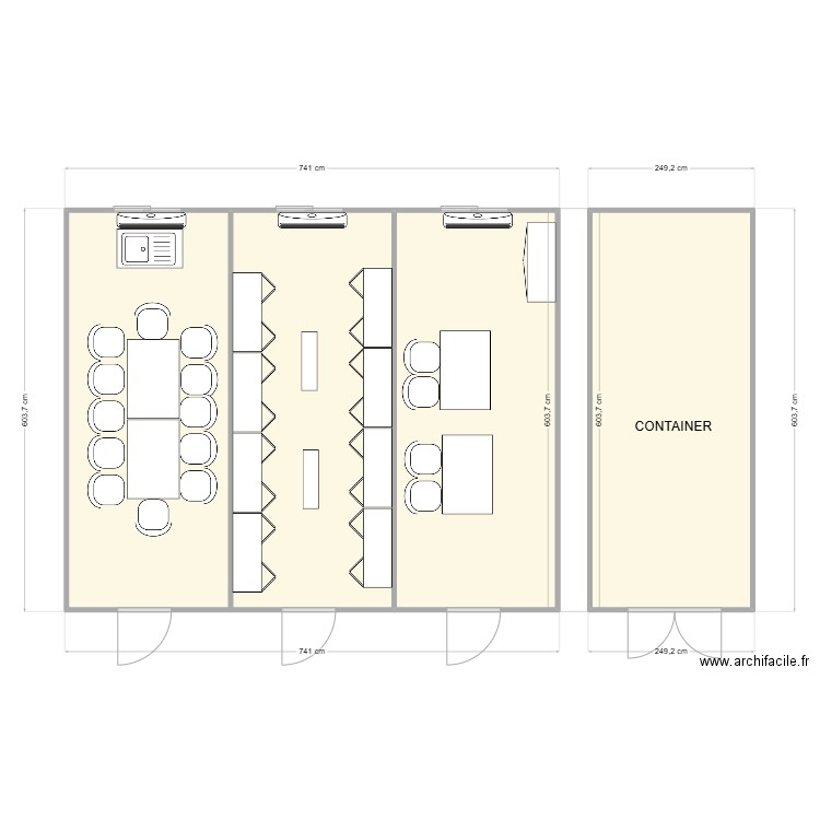 CIMENT VICAT - SAINT EGREVE. Plan de 3 pièces et 57 m2