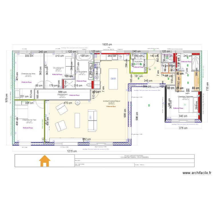 faisans intérieur v3. Plan de 10 pièces et 138 m2