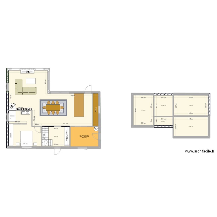 maison 23. Plan de 8 pièces et 134 m2