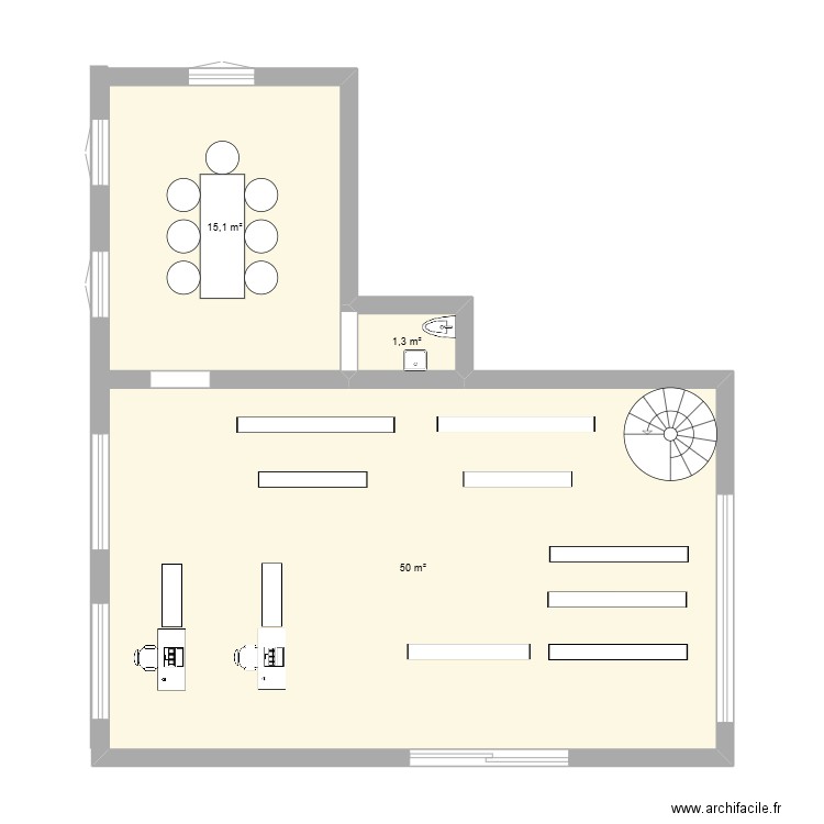 PDV ADOC. Plan de 3 pièces et 66 m2