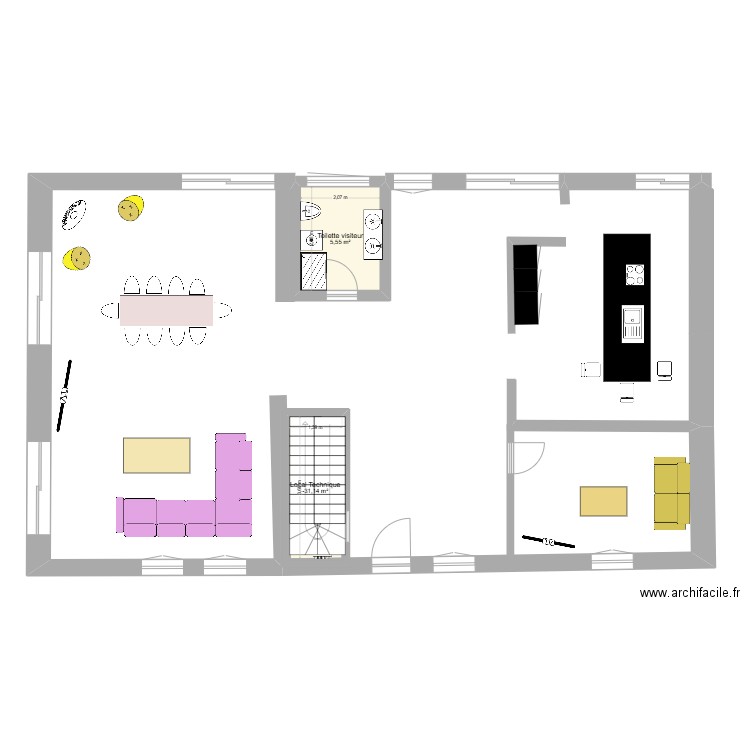 Maison Ecuelles Version 23032025. Plan de 2 pièces et 11 m2