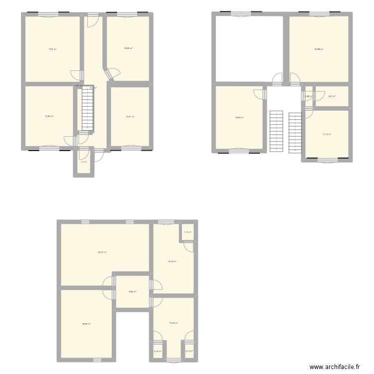 Maison coteau. Plan de 20 pièces et 210 m2