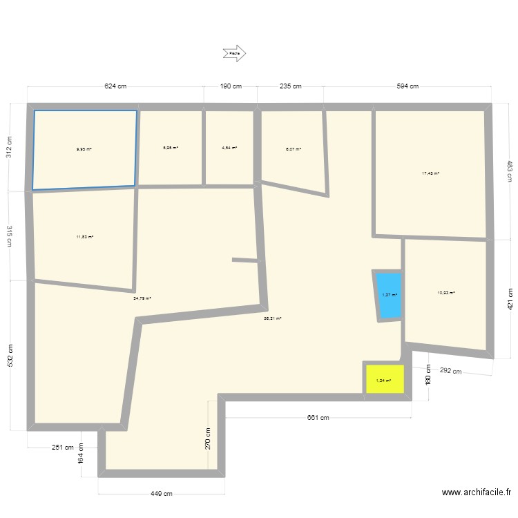 dar alouch etage. Plan de 11 pièces et 160 m2