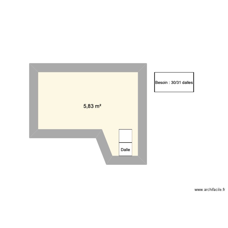 Cave 2. Plan de 1 pièce et 6 m2