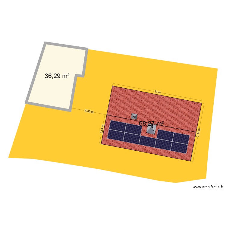 FARINOL. Plan de 2 pièces et 105 m2