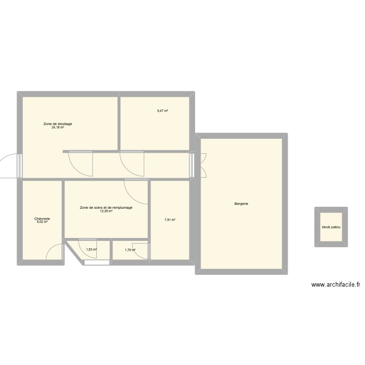 Bergerie_Kauwberg_futur. Plan de 9 pièces et 94 m2