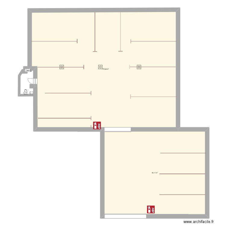 parking la bergerie. Plan de 2 pièces et 265 m2