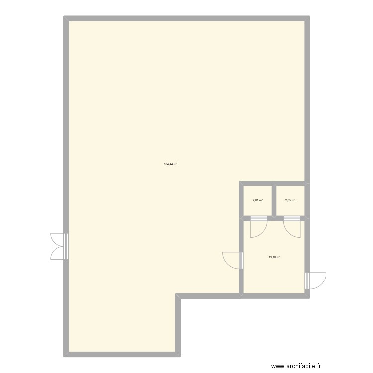 Projet 205m2 de base. Plan de 4 pièces et 203 m2