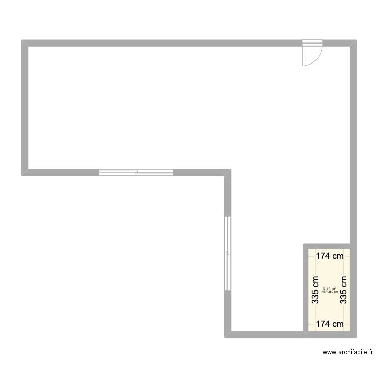 MAISON. Plan de 1 pièce et 6 m2