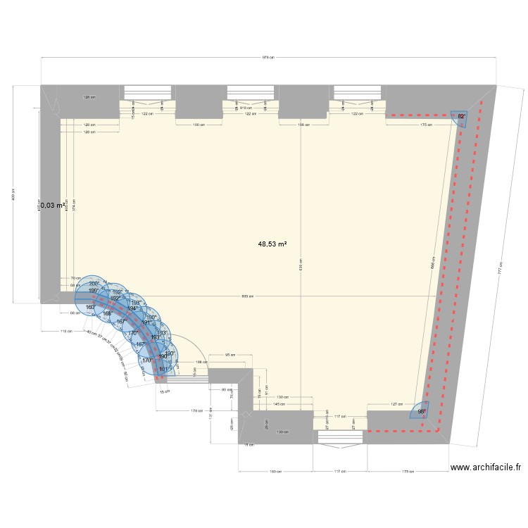 6Tunnel bas isolation 15cm. Plan de 2 pièces et 49 m2