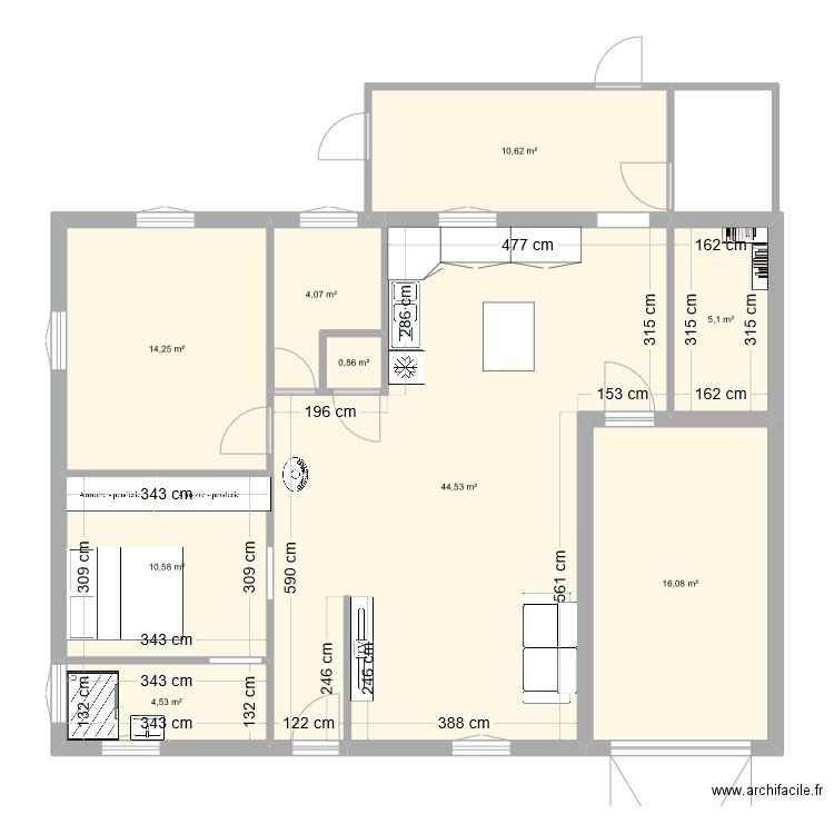 PEYNIER MODIF 3. Plan de 9 pièces et 111 m2