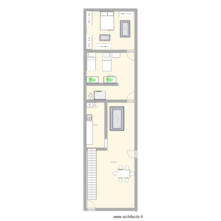 DOMTUCRUVY. Plan de 4 pièces et 93 m2