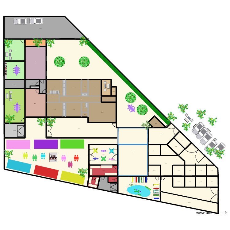 RESTO + CAMPING TINY HOUSE + STANDS 1111G. Plan de 61 pièces et 1821 m2