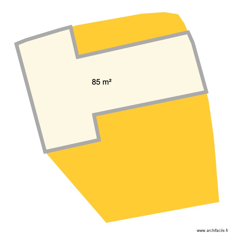 cadastre. Plan de 1 pièce et 85 m2