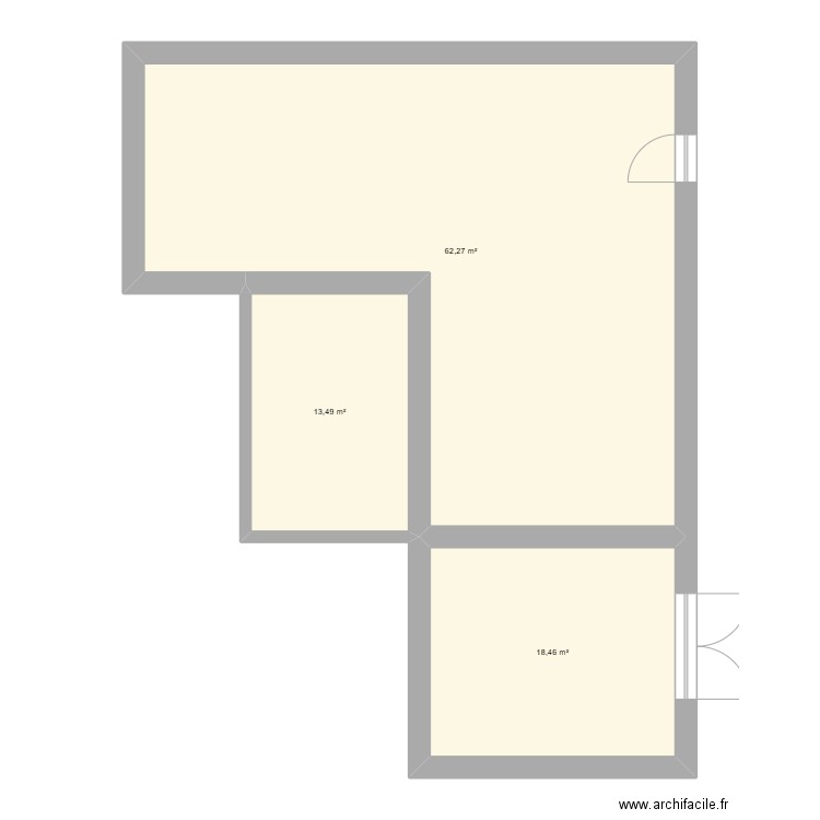 Bussolles. Plan de 3 pièces et 94 m2