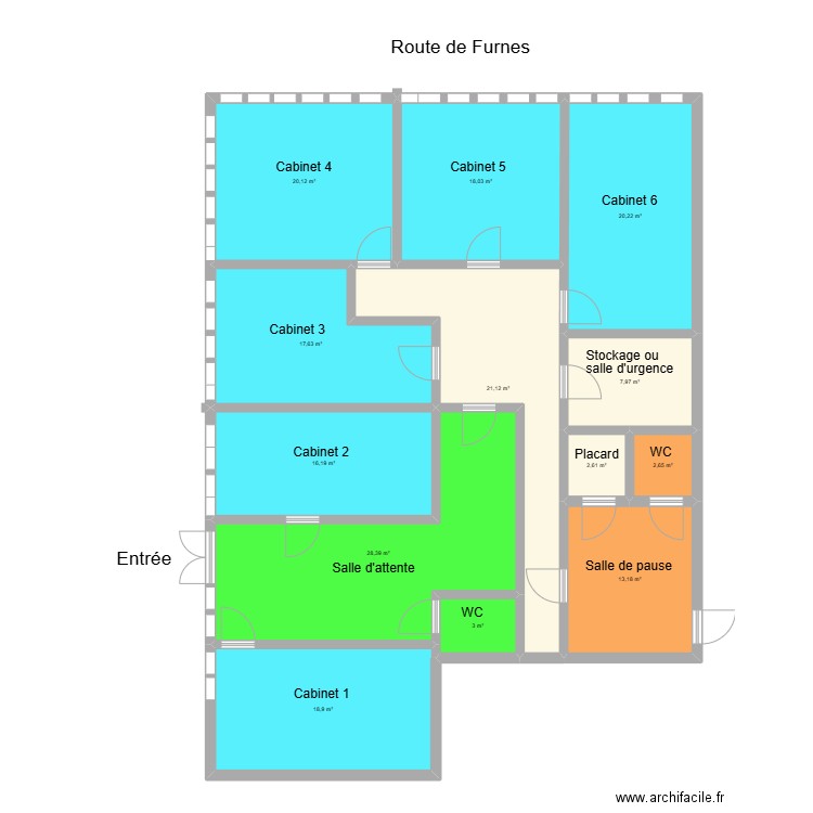 Projet 205m2. Plan de 13 pièces et 190 m2