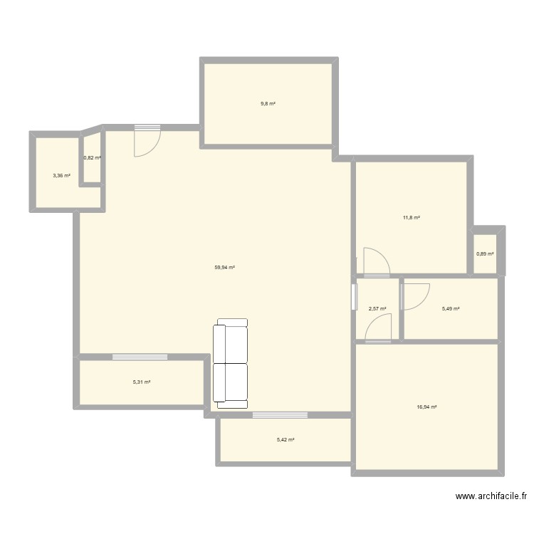 Massagno. Plan de 11 pièces et 122 m2