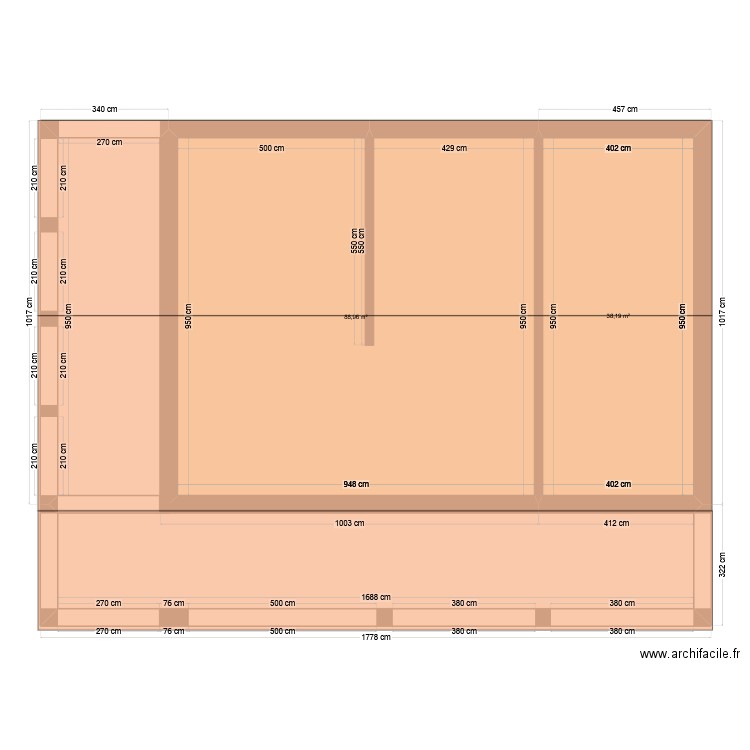 techeneys 4. Plan de 2 pièces et 127 m2