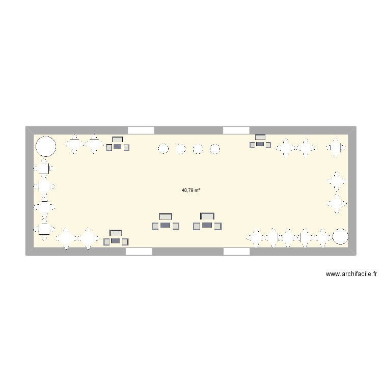 TERRASSE. Plan de 1 pièce et 41 m2