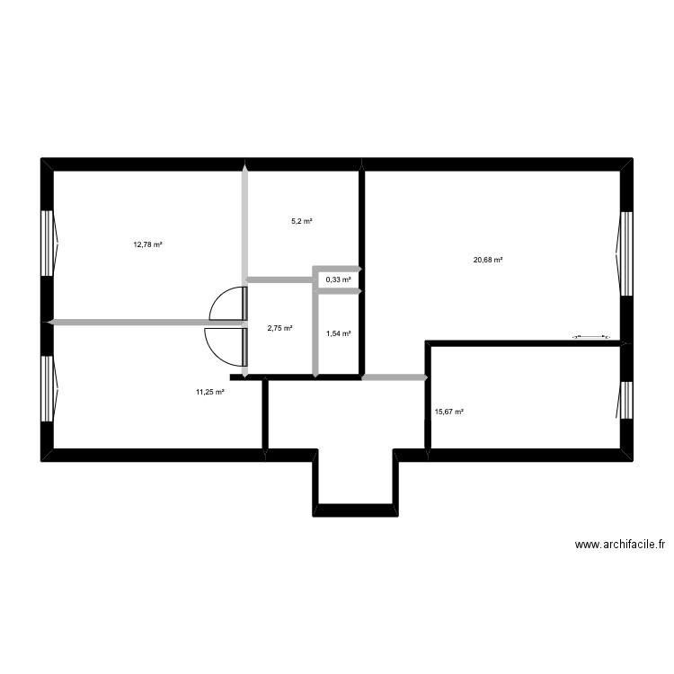 levallois 2. Plan de 8 pièces et 70 m2