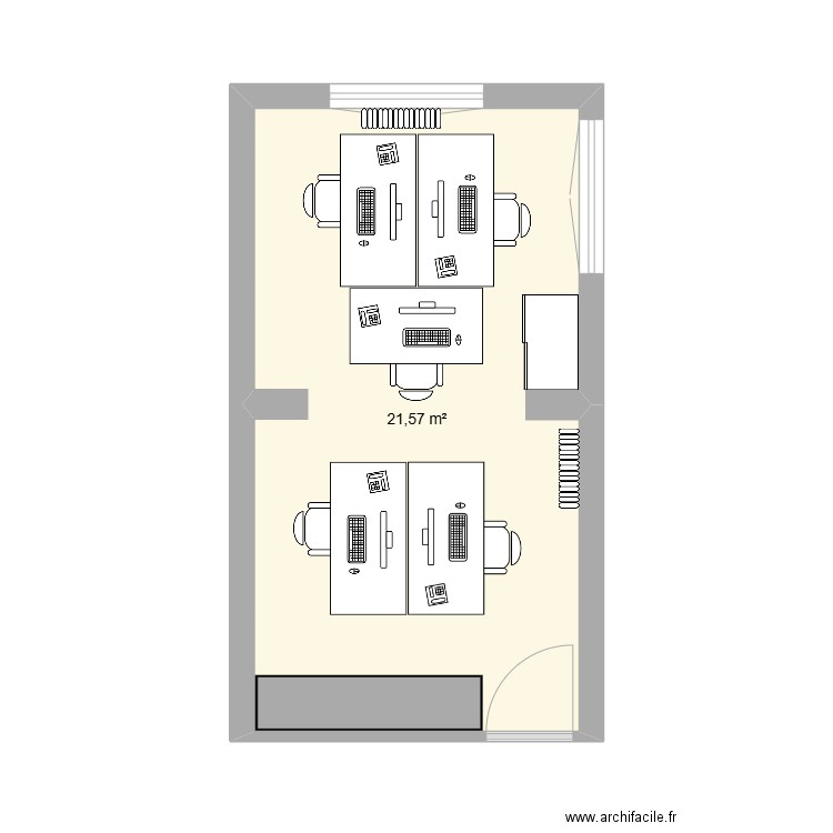 BureauSupport IT. Plan de 1 pièce et 22 m2