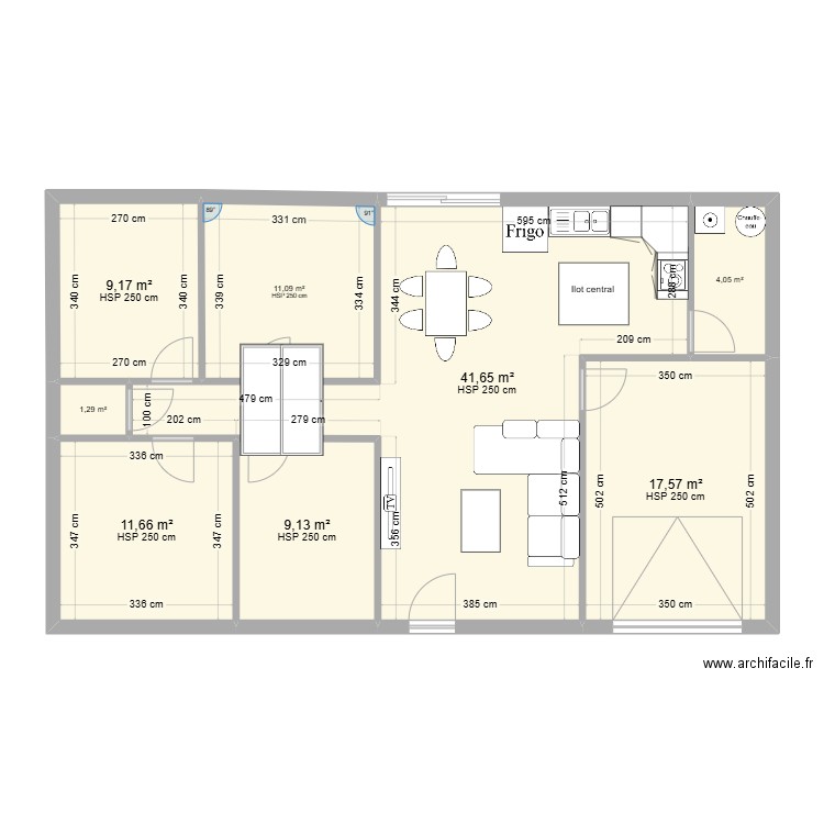 Plan maison . Plan de 8 pièces et 106 m2