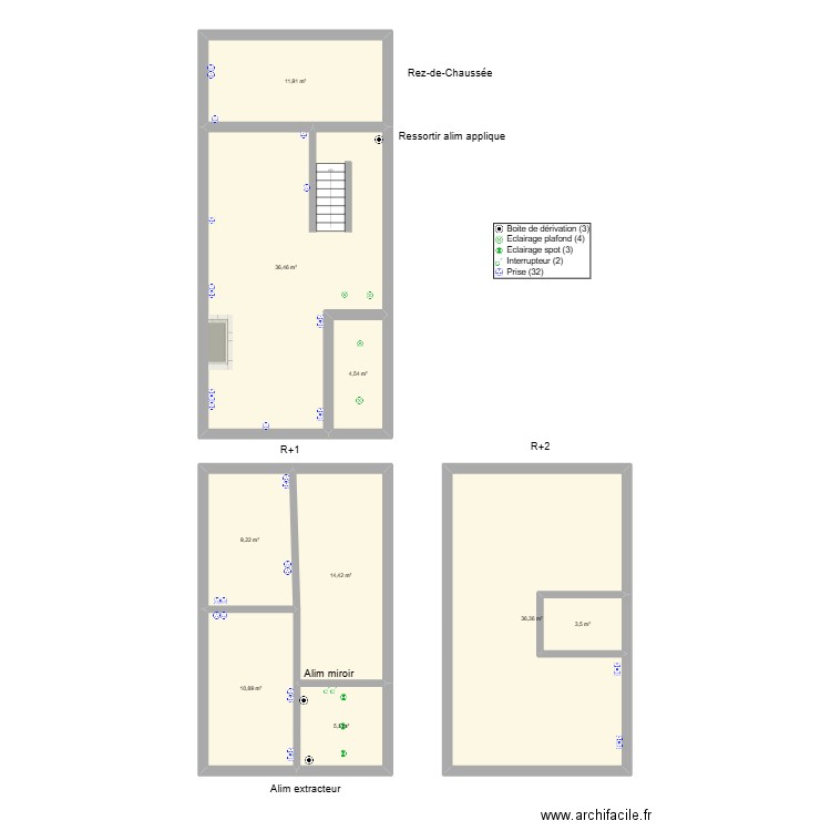 cv reno. Plan de 9 pièces et 133 m2